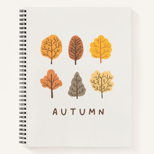 Niedlicher Minimalistischer Herbstbaum Notizbuch (Vorderseite)