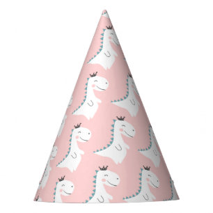Niedlicher Minimalistischer Rosa Dino Dinosaurier Partyhütchen