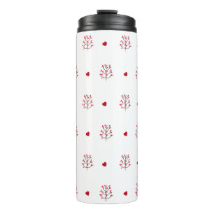 Niedlicher Minimalistischer Rot-Weiß-Liebe Herzbau Thermosbecher