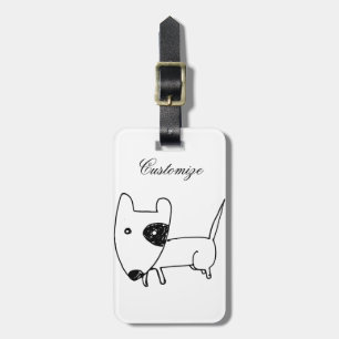 Niedlicher Minimalistischer Schwarzaugen-Hund Thun Gepäckanhänger