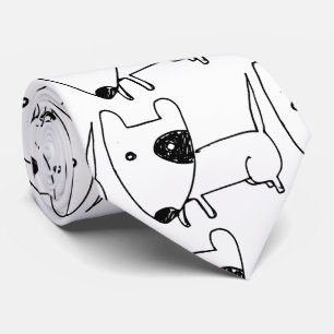 Niedlicher Minimalistischer Schwarzaugen-Hund Thun Krawatte