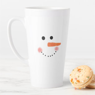 Niedlicher Minimalistischer Weihnachtsschneemann Milchtasse