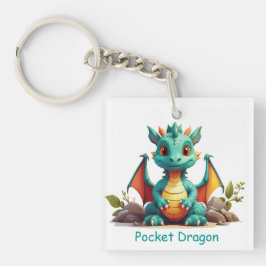 Niedlicher Minze Green Pocket Dragon Fantasy Schlü Schlüsselanhänger