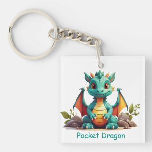Niedlicher Minze Green Pocket Dragon Fantasy Schlü Schlüsselanhänger