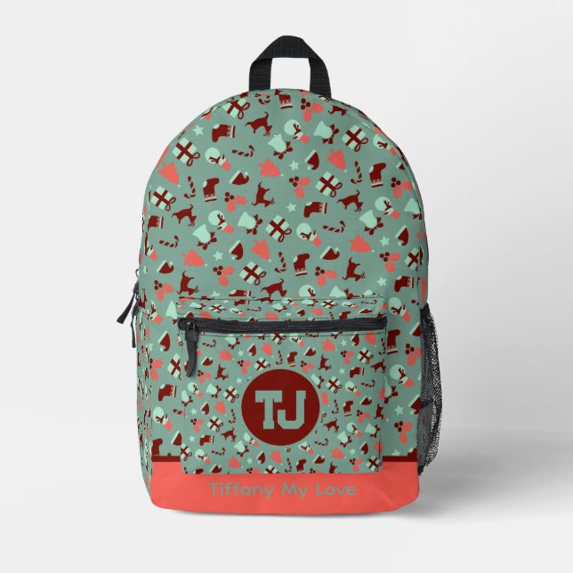 Niedlicher Mit Monogramm Backpacker Bedruckter Rucksack (Vorderseite)