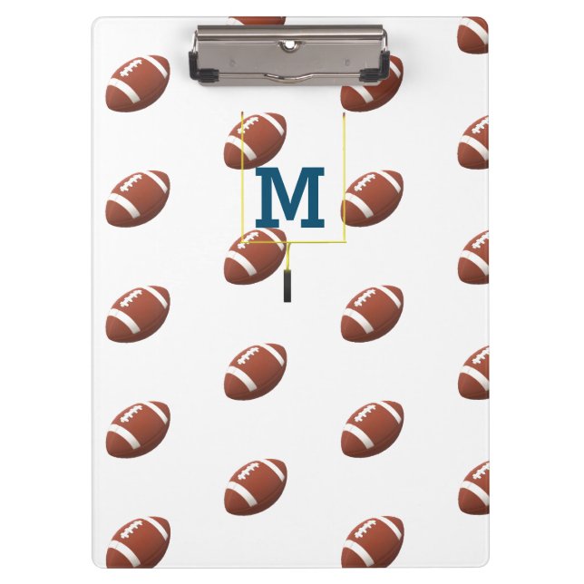 Niedlicher Mit Monogramm Fußball Klemmbrett (Vorderseite)