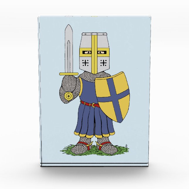 Niedlicher mittelalterlicher Ritter Fotoblock (Vorderseite)