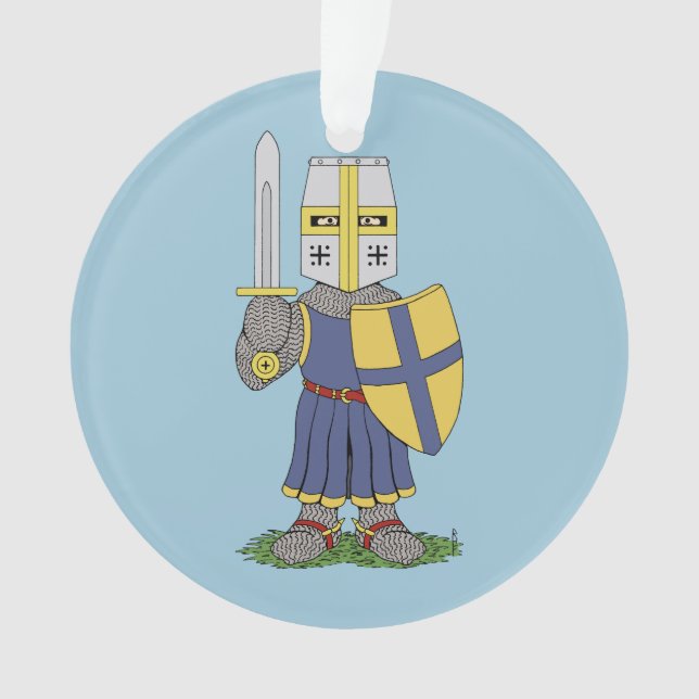 Niedlicher mittelalterlicher Ritter Ornament (Vorderseite)