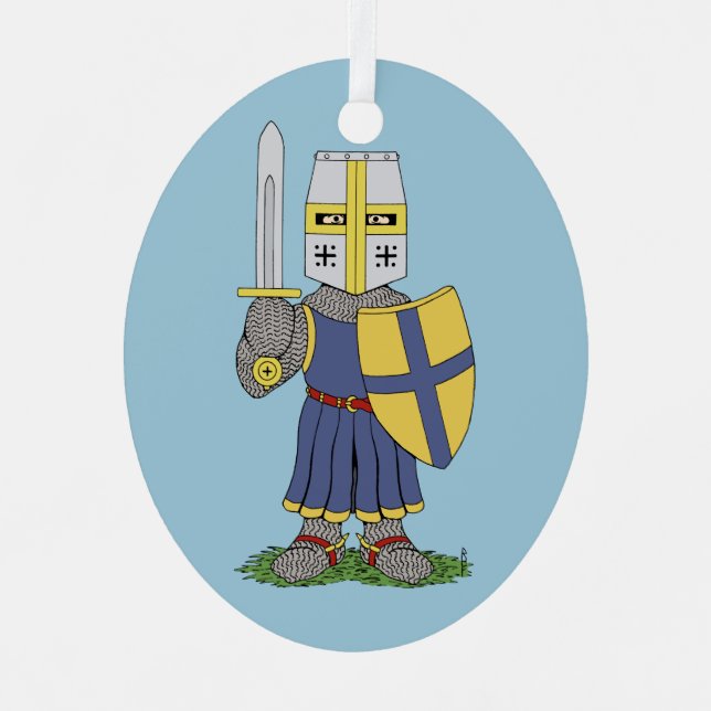 Niedlicher mittelalterlicher Ritter Ornament Aus Metall (Vorderseite)
