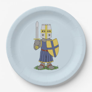 Niedlicher mittelalterlicher Ritter Pappteller