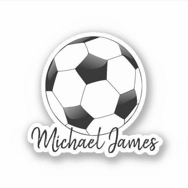 Niedlicher Mittelschwarz-Weiß-Michael-Fußball-Ball Aufkleber (Vorderseite)