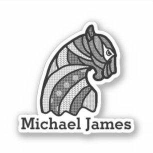 Niedlicher Mittelschwarzer Panther Name Aufkleber