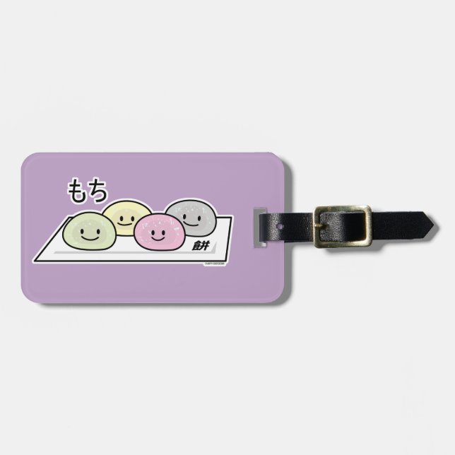 Niedlicher Mochi-Eiskremkuchen Japanischer grüner  Gepäckanhänger (Vorderseite horizontal)