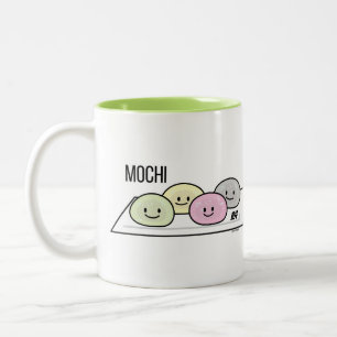 Niedlicher Mochi-Eiskremkuchen Japanischer grüner  Zweifarbige Tasse
