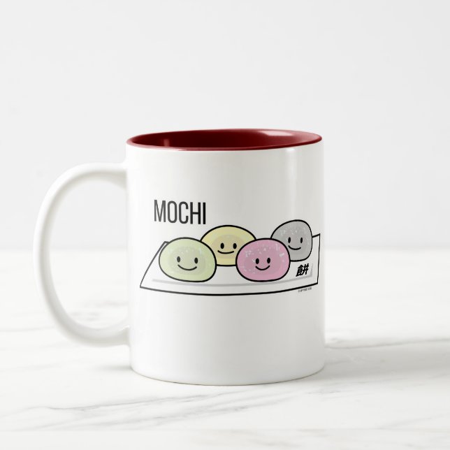 Niedlicher Mochi-Eiskremkuchen Japanischer grüner  Zweifarbige Tasse (Links)