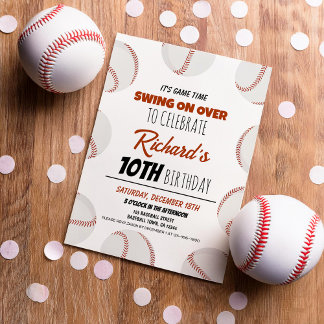 Niedlicher moderner Baseball-Kindergeburtstag Einladung