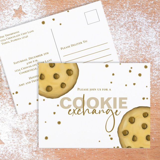 Niedlicher moderner Cookie Exchange Whimsical Fun Postkarte (Von Creator hochgeladen)