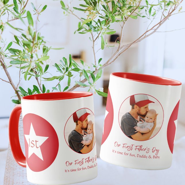 Niedlicher moderner, einfacher Cooler Vater Erster Tasse (Von Creator hochgeladen)