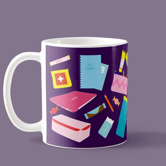 Niedlicher moderner farbenfroher Lehrer Must-Haves Kaffeetasse (Teacher Mug)