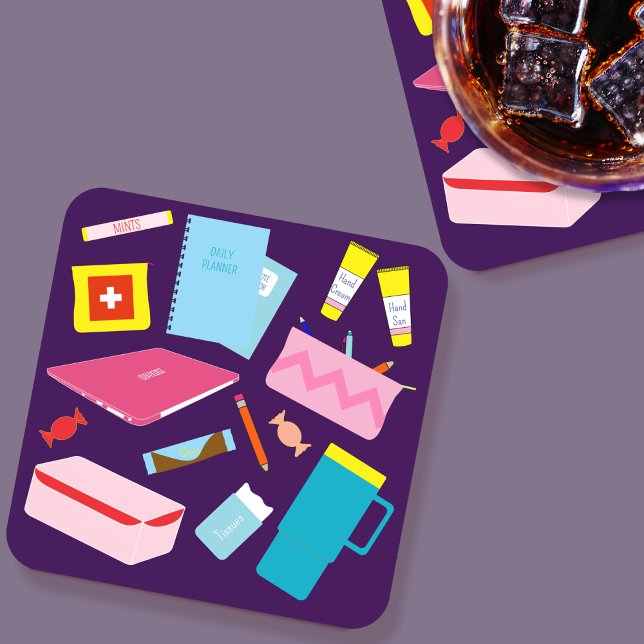 Niedlicher moderner Lehrer muss Untersetzer versor (Teacher Coaster)