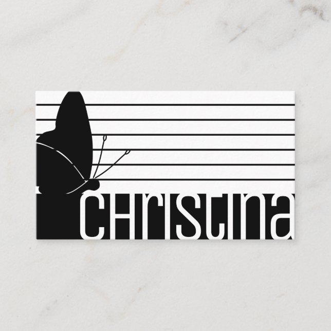 Niedlicher moderner Schwarz-weißer Streifen QR-Cod Visitenkarte (Vorderseite)