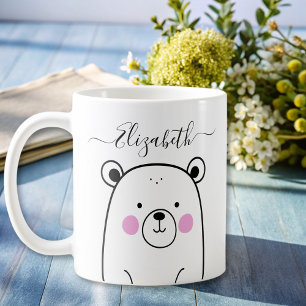 Niedlicher, moderner Schwarzweißbär Kaffeetasse