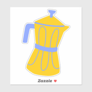 Niedlicher Moka Pot Kaffeemaschine in Pastellfarbe Aufkleber