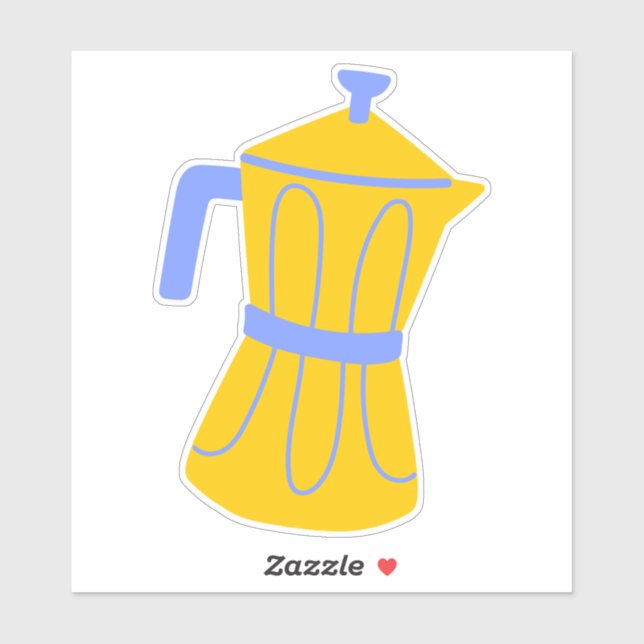 Niedlicher Moka Pot Kaffeemaschine in Pastellfarbe Aufkleber (Blatt)