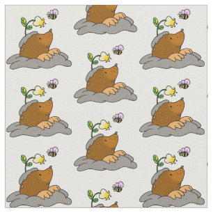 niedlicher Mole-Cartoon mit einem Stoff
