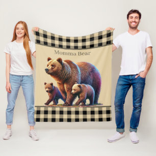 Niedlicher Momma-Bär Fleecedecke