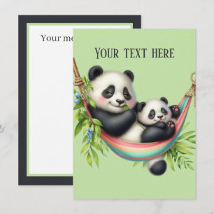 Niedlicher Mommy-Babypanda-Bär Mitteilungskarte
