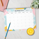 Niedlicher Monatsplaner Abstrakte Nudeln Notepad Notizblock<br><div class="desc">Dieser niedliche und funky Monatsplaner hat ein abstraktes Design mit verschiedenen Formen in Pastellfarben. Dies ist ein undatierter Monatsplaner,  bei dem Sie die Daten selbst ausfüllen und Monat für Monat nutzen.</div>