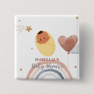 Niedlicher Mond Star Afrikanische Kinderdusche Button