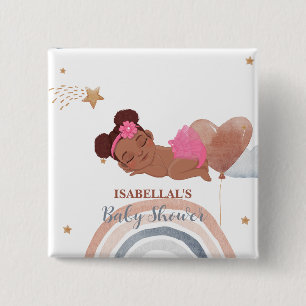 Niedlicher Mond Star Afrikanische Kinderdusche Button