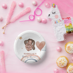 Niedlicher Mond Star Afrikanische Kinderdusche Pappteller