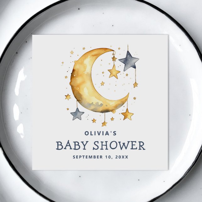 Niedlicher Mond & Sterne Babydusche Serviette (Von Creator hochgeladen)