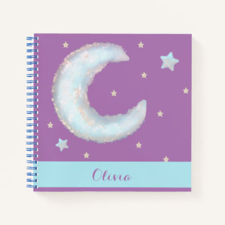 Niedlicher Mond und Sterne SpiralNotebook Notizbuch