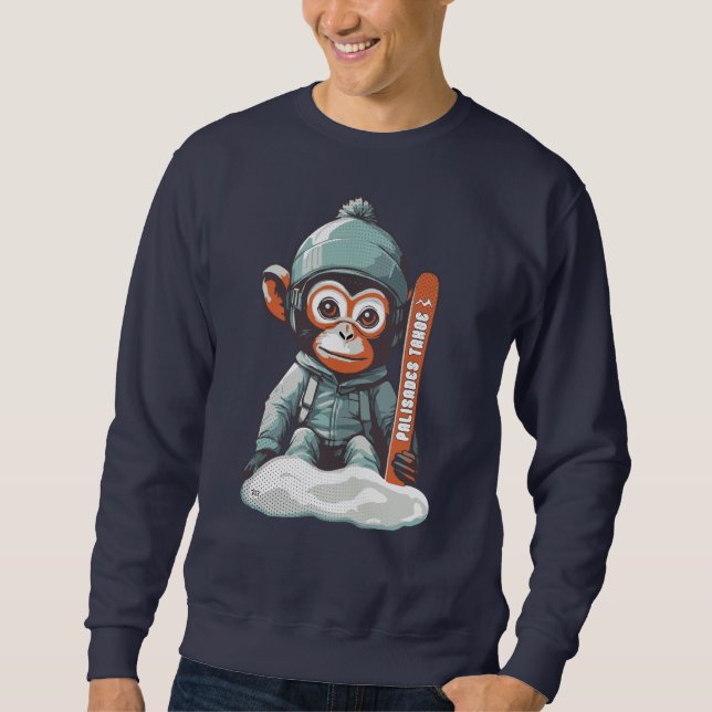 Niedlicher Monkey Palisades Tahoe Ski Sweatshirt (Vorderseite)