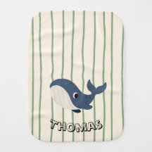 Niedlicher Monogramm Babywal Blaue Streifen
