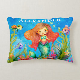 Niedlicher Monogramm Name Küstenmedaille Dekokissen