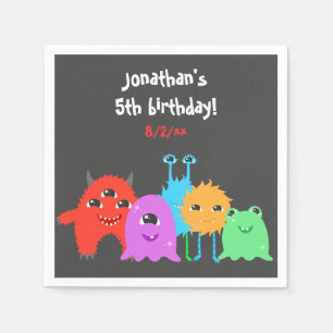Niedlicher Monster-Geburtstag Serviette