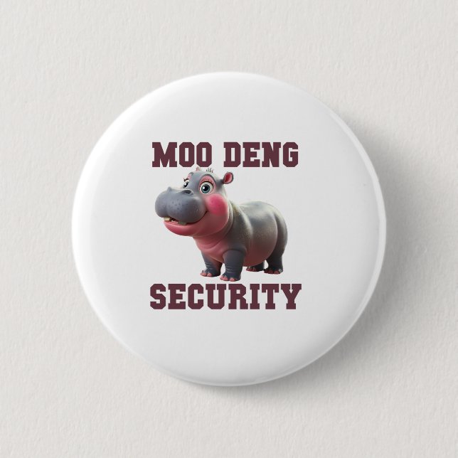 Niedlicher MOO DENG SECURITY Vater Baby Hippo Papa Button (Vorderseite)