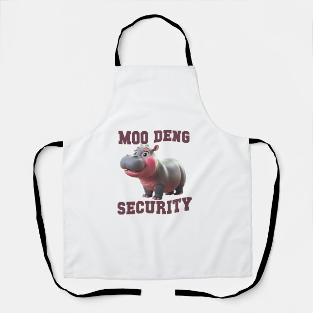 Niedlicher MOO DENG SECURITY Vater Baby Hippo Papa Schürze (Vorderseite)