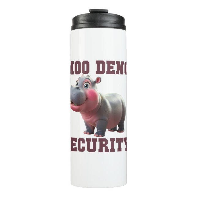 Niedlicher MOO DENG SECURITY Vater Baby Hippo Papa Thermosbecher (Vorderseite)