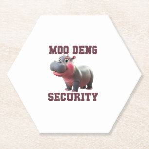 Niedlicher MOO DENG SECURITY Vater Baby Hippo Papa Untersetzer