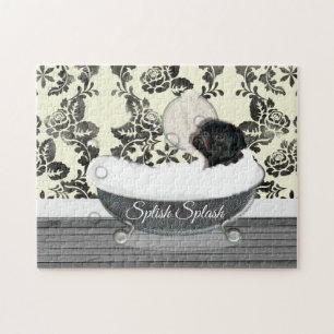 Niedlicher Mops Dog Bath Time Splish Splash Spaß Puzzle