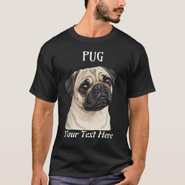 Niedlicher Mops Dog Breed Graphic T-Shirt anpassba (Vorderseite)