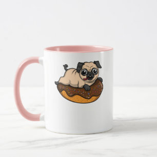 Niedlicher Mops Dog Donut Lover Pet Tasse