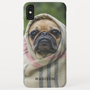 Niedlicher Mops Dog individuelle Name Telefongehäu Case-Mate iPhone Hülle