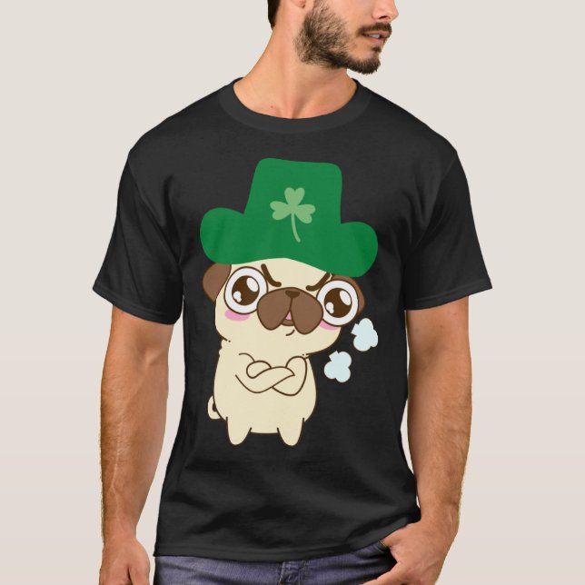 Niedlicher Mops Dog St Patrick s Day Dog St Patric T-Shirt (Vorderseite)